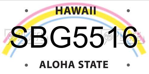 SBG5516 Hawaii License Plate