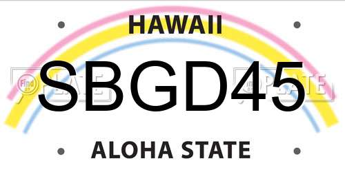 SBGD45 Hawaii License Plate