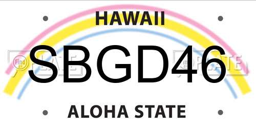 SBGD46 Hawaii License Plate