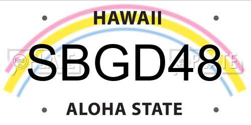 SBGD48 Hawaii License Plate