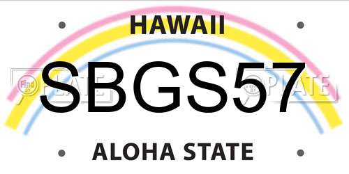 SBGS57 Hawaii License Plate