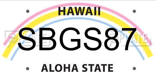 SBGS87 Hawaii License Plate