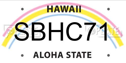 SBHC71 Hawaii License Plate