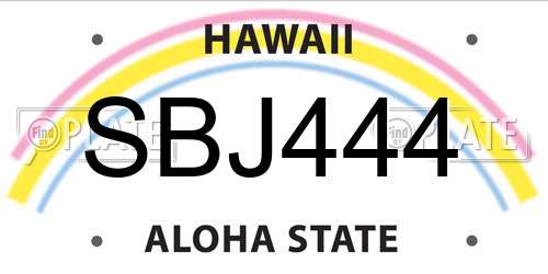 SBJ444 Hawaii License Plate
