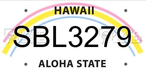 SBL3279 Hawaii License Plate