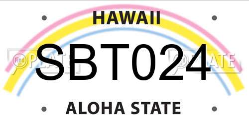 SBT024 Hawaii License Plate