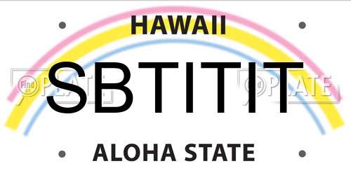 SBTITIT Hawaii License Plate