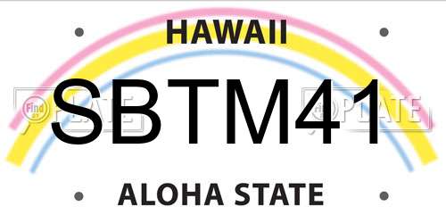 SBTM41 Hawaii License Plate