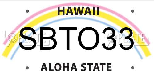 SBTO33 Hawaii License Plate