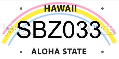 SBZ033 Hawaii License Plate