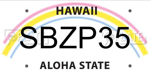 SBZP35 Hawaii License Plate
