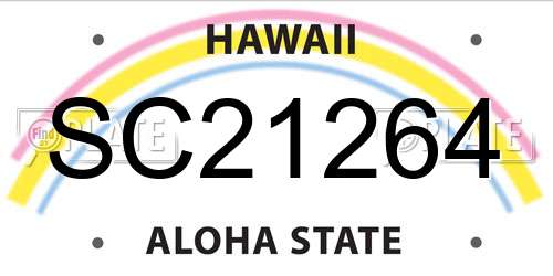 SC21264 Hawaii License Plate