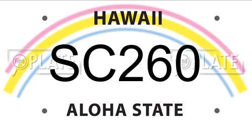 SC260 Hawaii License Plate