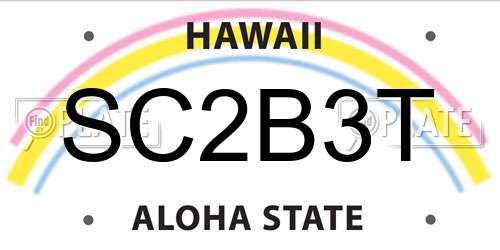 SC2B3T Hawaii License Plate