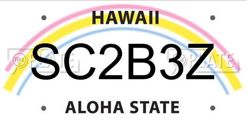 SC2B3Z Hawaii License Plate