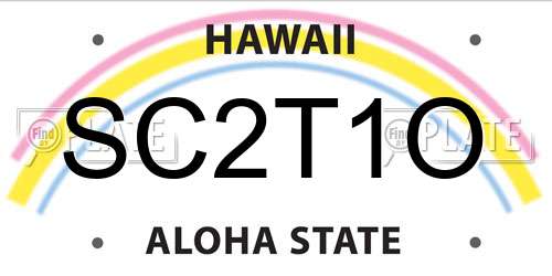 SC2T1O Hawaii License Plate