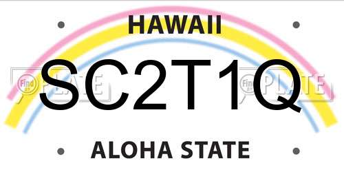 SC2T1Q Hawaii License Plate