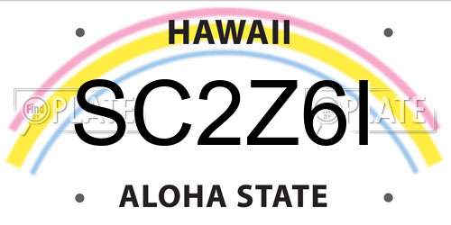 SC2Z6I Hawaii License Plate