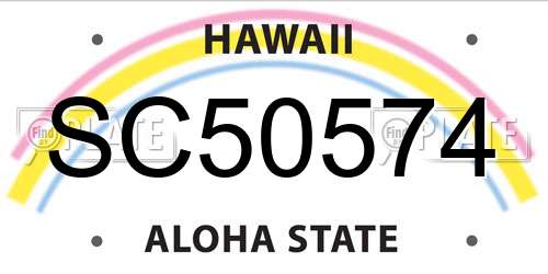 SC50574 Hawaii License Plate