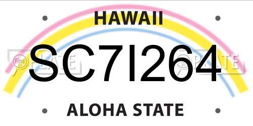 SC7I264 Hawaii License Plate