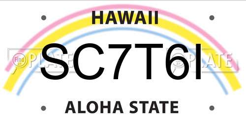 SC7T6I Hawaii License Plate