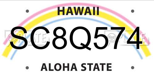 SC8Q574 Hawaii License Plate