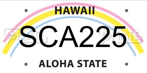 SCA225 Hawaii License Plate