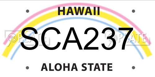 SCA237 Hawaii License Plate