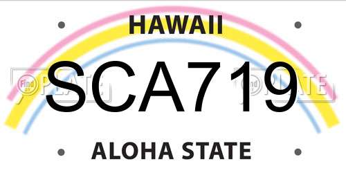 SCA719 Hawaii License Plate