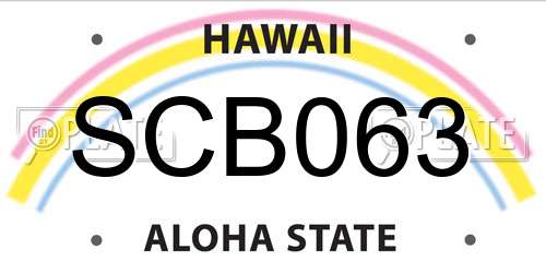 SCB063 Hawaii License Plate