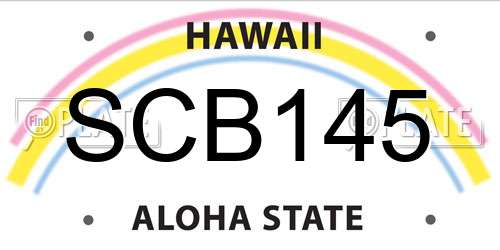 SCB145 Hawaii License Plate