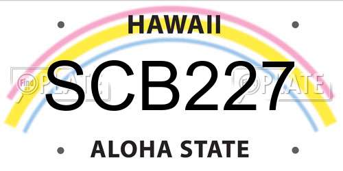 SCB227 Hawaii License Plate