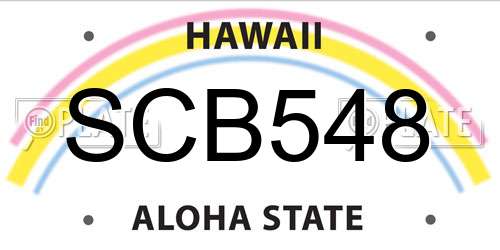 SCB548 Hawaii License Plate