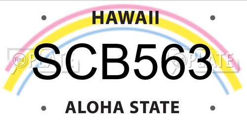 SCB563 Hawaii License Plate