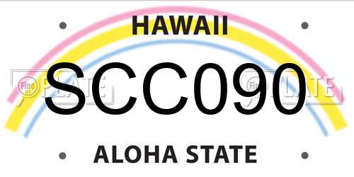 SCC090 Hawaii License Plate