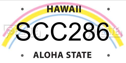 SCC286 Hawaii License Plate