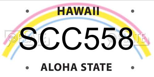 SCC558 Hawaii License Plate