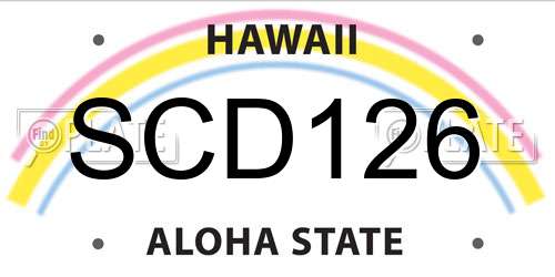 SCD126 Hawaii License Plate