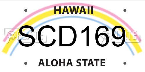 SCD169 Hawaii License Plate