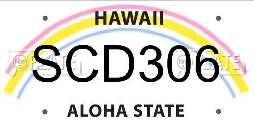SCD306 Hawaii License Plate