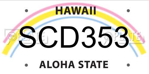 SCD353 Hawaii License Plate