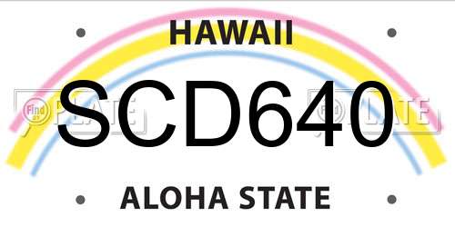 SCD640 Hawaii License Plate