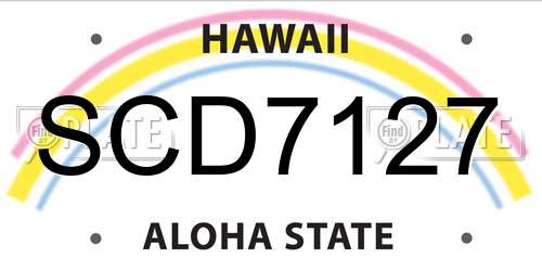 SCD7127 Hawaii License Plate