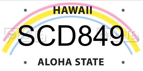 SCD849 Hawaii License Plate