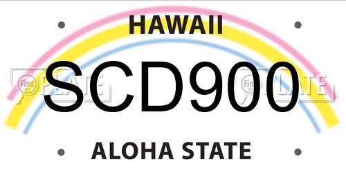 SCD900 Hawaii License Plate