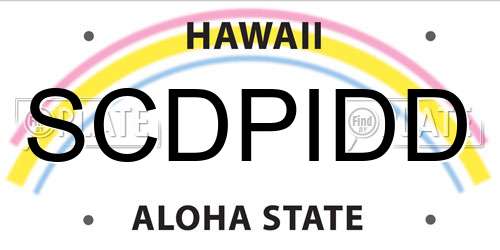 SCDPIDD Hawaii License Plate