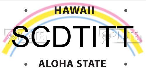 SCDTITT Hawaii License Plate
