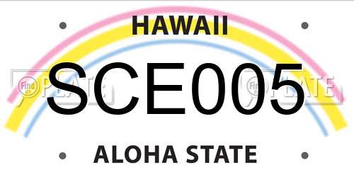 SCE005 Hawaii License Plate