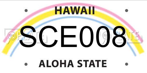 SCE008 Hawaii License Plate