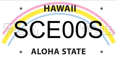SCE00S Hawaii License Plate